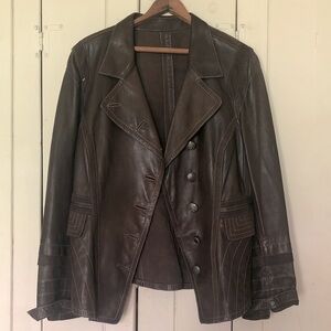 Overland Brown Leather Jacket - size L/XL